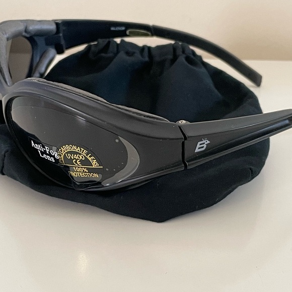 Black Sports Shatter Proof Polycarbonate Foam Lined Anti-Fog Len UV400 Glasses - Picture 7 of 12